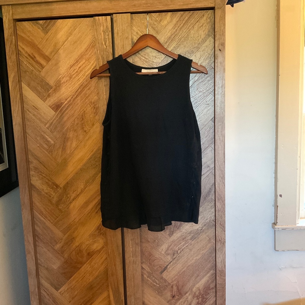 LOFT Black Tank with side buttons Size M